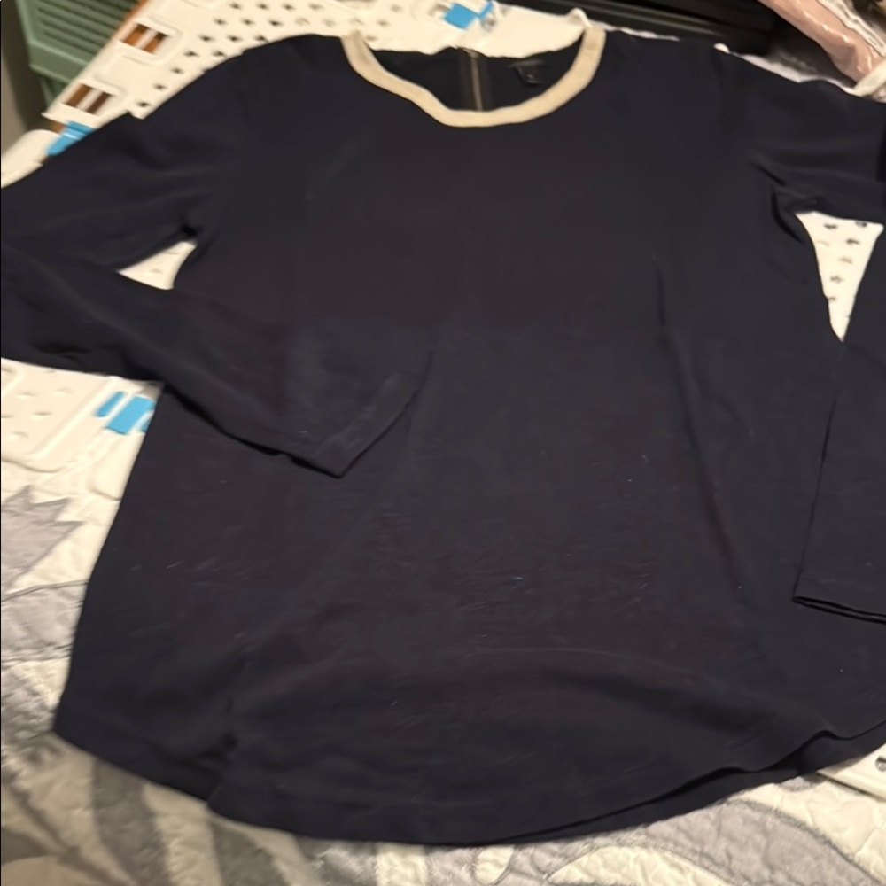 J. Crew Black and Cream Long Sleeve Hoodie